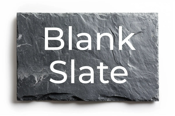 Blank Slate Logo with text on a white background